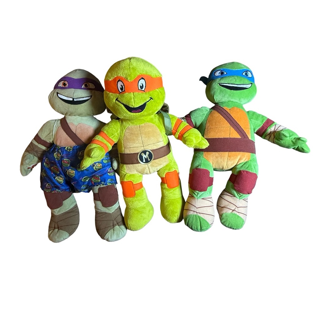 TMNT Ninja Turtle Plush Toy Set Build a Bear Michelangelo Donatello Leonardo